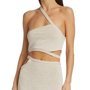 Cult Gaia Sanura Knit Top Off White & Matching Samira Knit Skirt